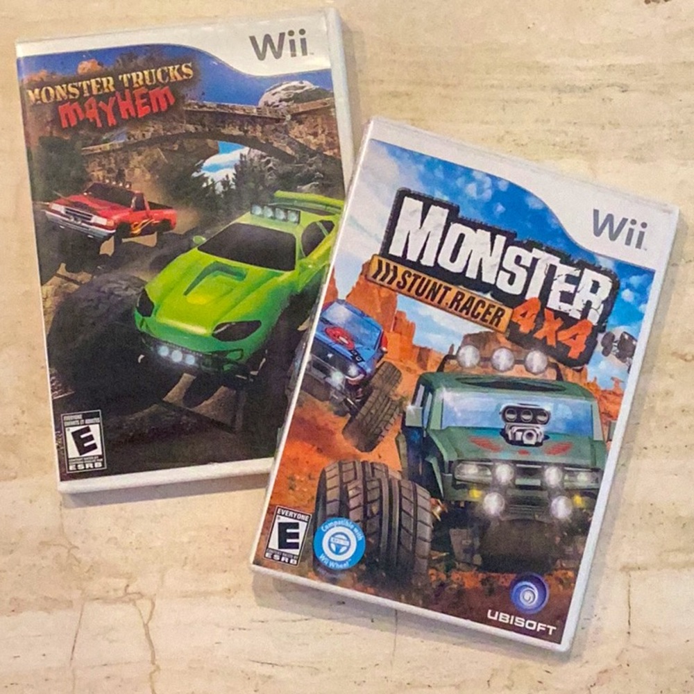 Monster Stunt Racer 4x4 & Monster Trucks Mayhem Nintendo Wii Game Lot Of 2 Games